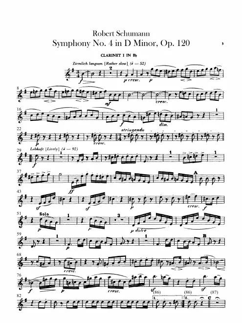 Clarinet 1 (with bar numbers)