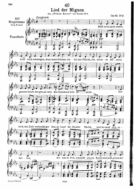 Complete Score (Low voice, transposed to )