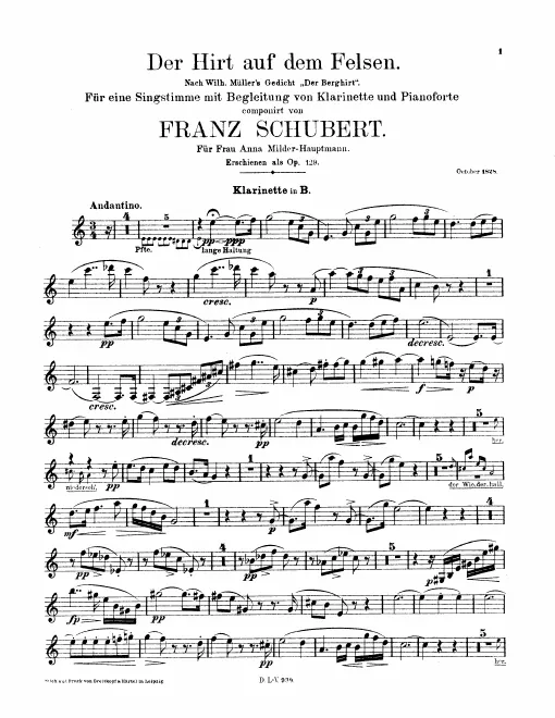 Clarinet (B) Part (monochrome)