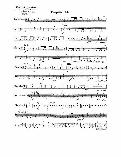 Timpani, Triangle/Bass Drum, Snare Drum