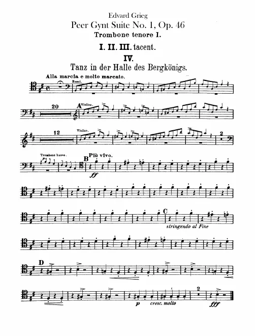 Trombone 1, 2, 3. Tuba