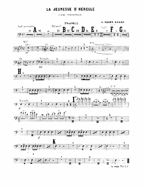 Triangle, Tambourine, Cymbals, Bass Drum