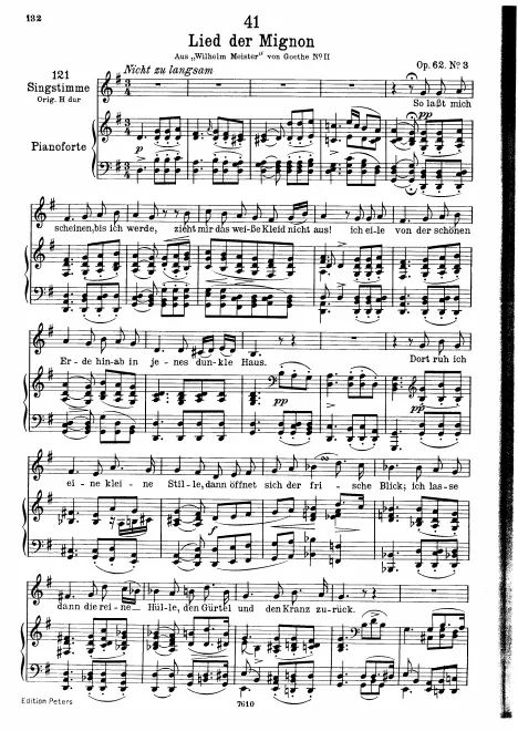 Complete Score (Low voice, transposed to )
