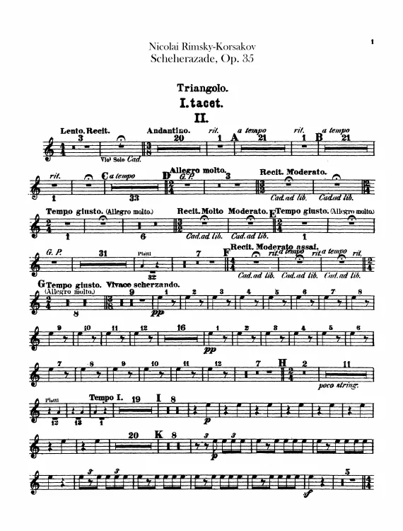 Triangle, Tambourine, Snare Drum, Bass Drum/Cymbals/Tam-Tam