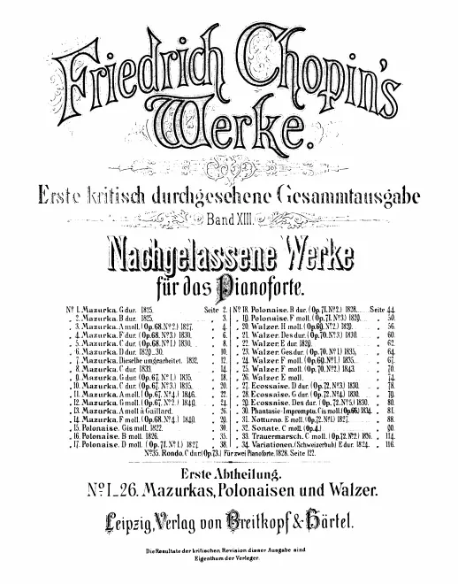 First page of Mazurka in D major