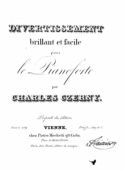First page of Divertissement brillant et facile