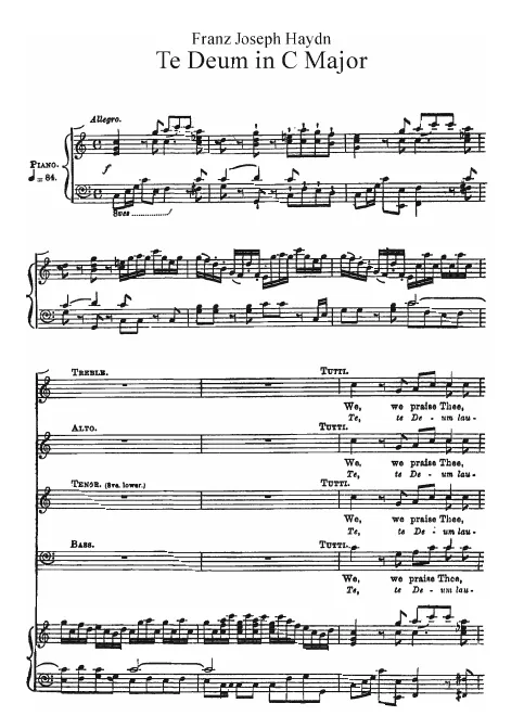 First page of Te Deum in C major