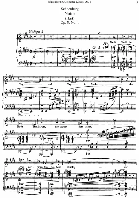 First page of Sechs Orchester-Lieder