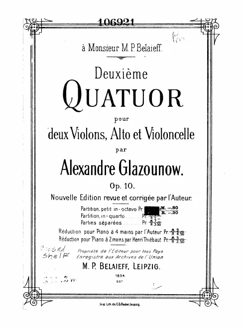 First page of String Quartet No.2