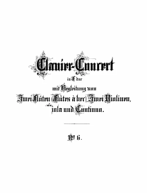 First page of Harpsichord Concerto No.6