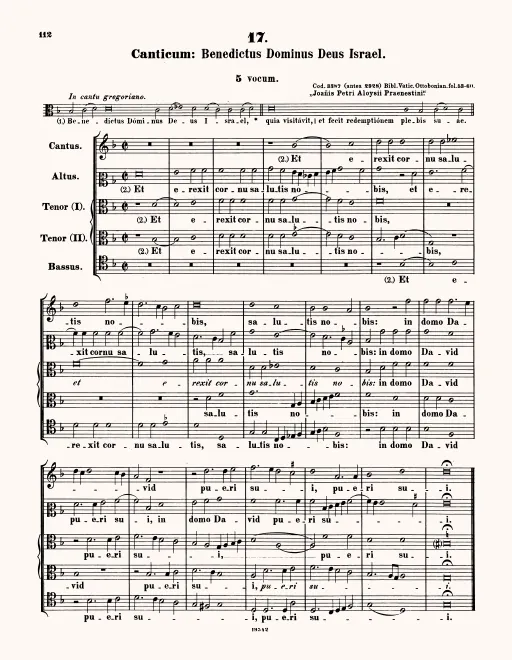 First page of Benedictus Dominus