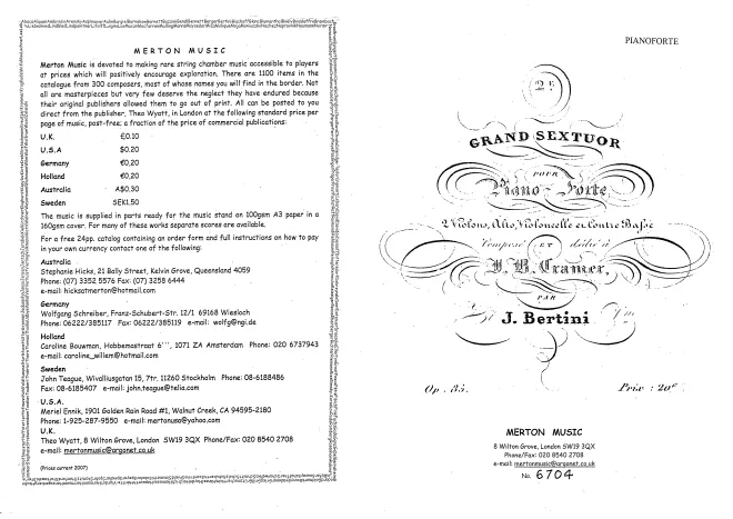 First page of Piano Sextet No.2