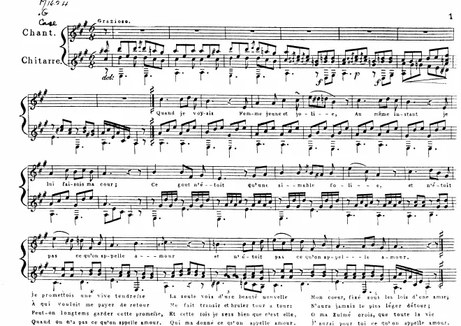 First page of Romances pour la Guitarre