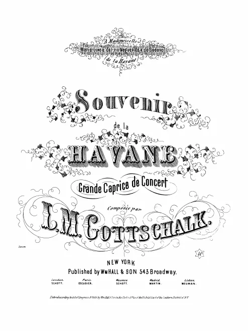 First page of Souvenir de la Havane