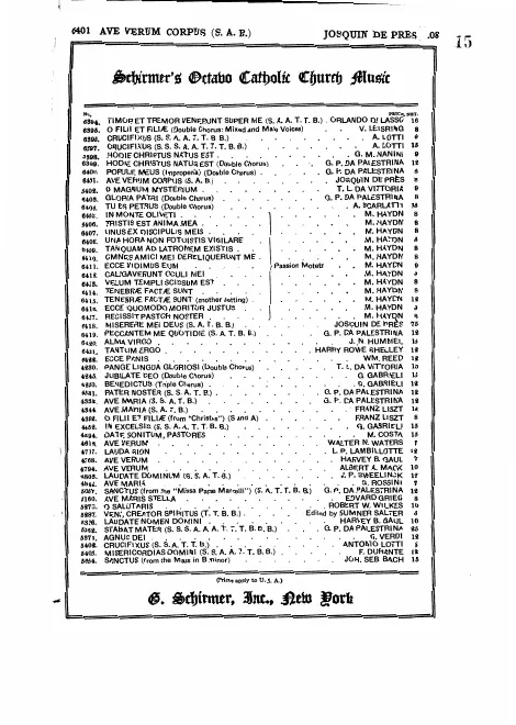 First page of Ave verum corpus