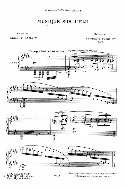 First page of Musique sur l'eau