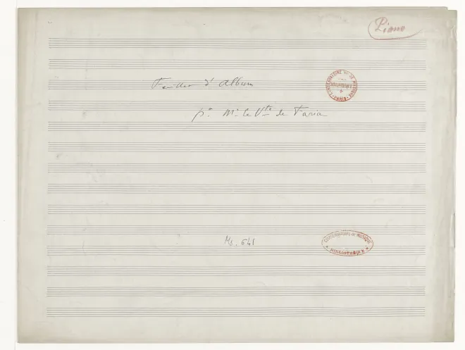 First page of Feuillet d'album pour Mr. le Vte de Faria