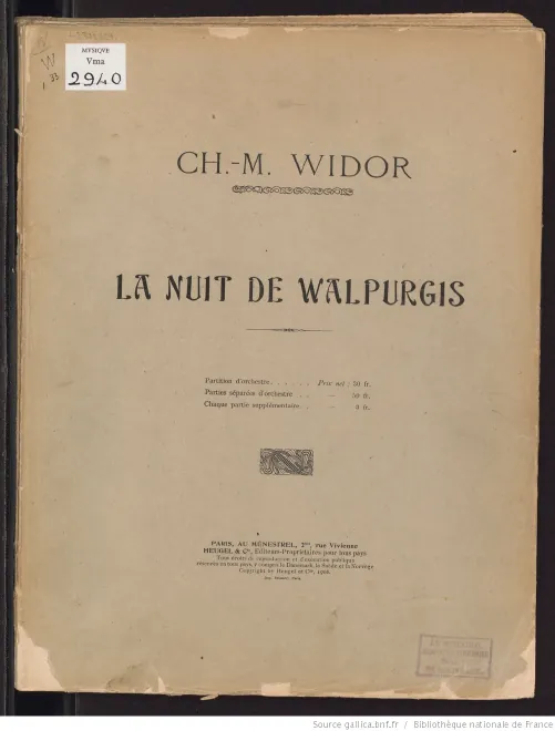 First page of La nuit de Walpurgis