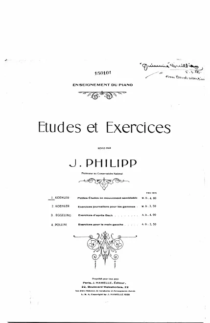 First page of Zwanzig kleine Etüden
