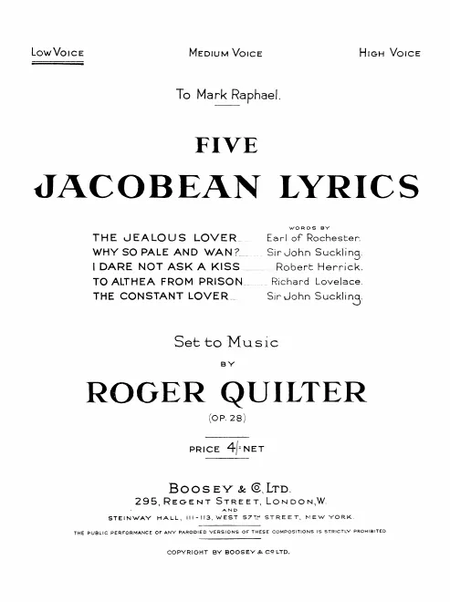First page of 5 Jacobean Lyrics
