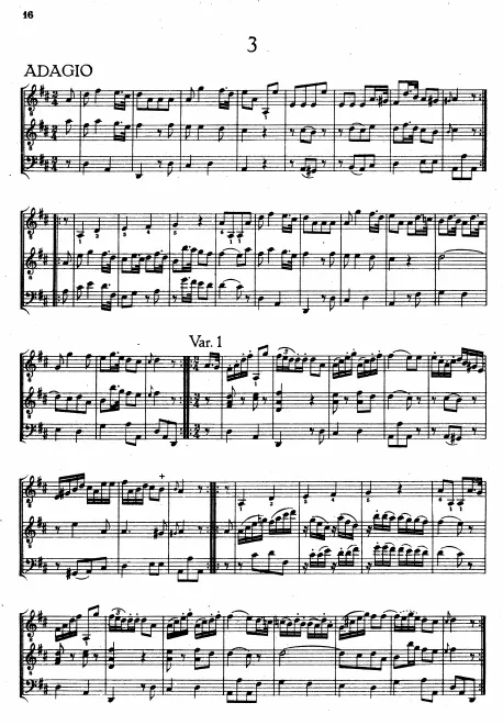 First page of Baryton Trio in D major