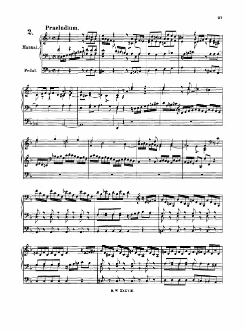 First page of Prelude and Fugue in D minor