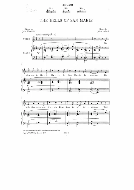 First page of The Bells of San Marie