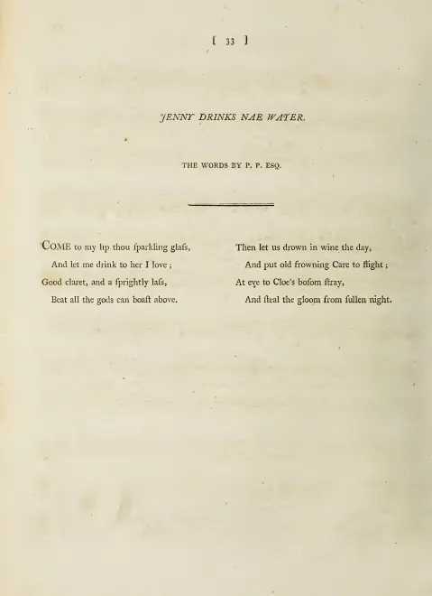 First page of Jenny drinks nae water, Hob.XXXIa:132