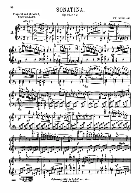 First page of Sonata in F major