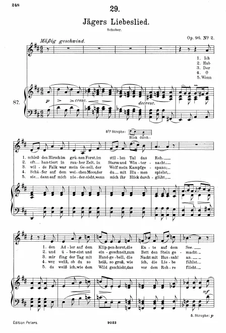 First page of Jägers Liebeslied