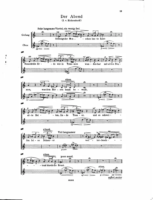 6. Der Abend (Soprano, Oboe)