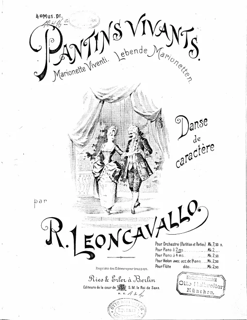 First page of Pantins vivants ; Marionette Viventi ; Lebende Marionetten