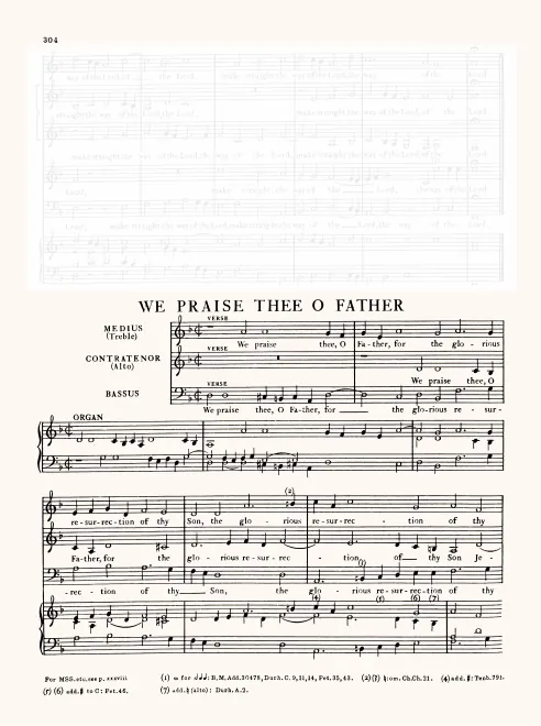 First page of We Praise Thee, O Father
