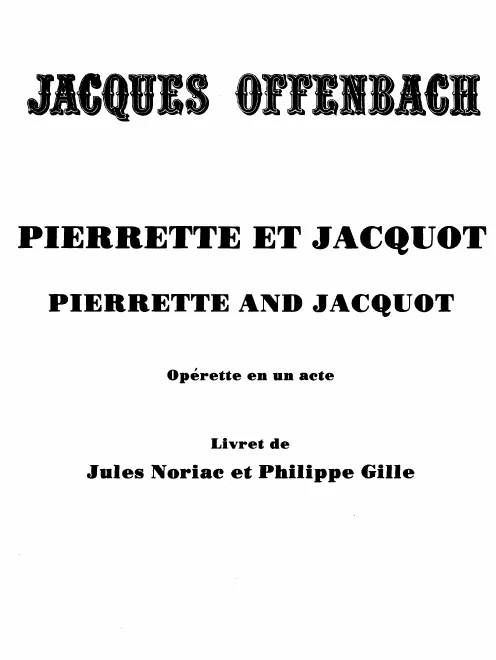 First page of Pierrette et Jacquot