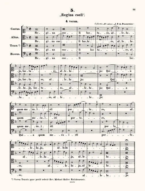 First page of Regina coeli laetare