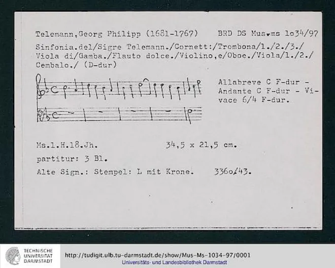 First page of Sinfonia in F major, TWV 50:3