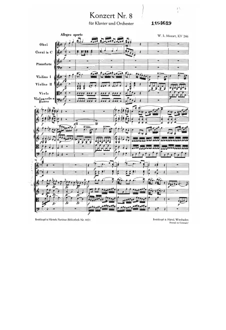 First page of Piano Concerto No.8