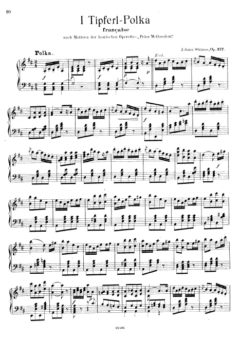 First page of I Tipferl-Polka