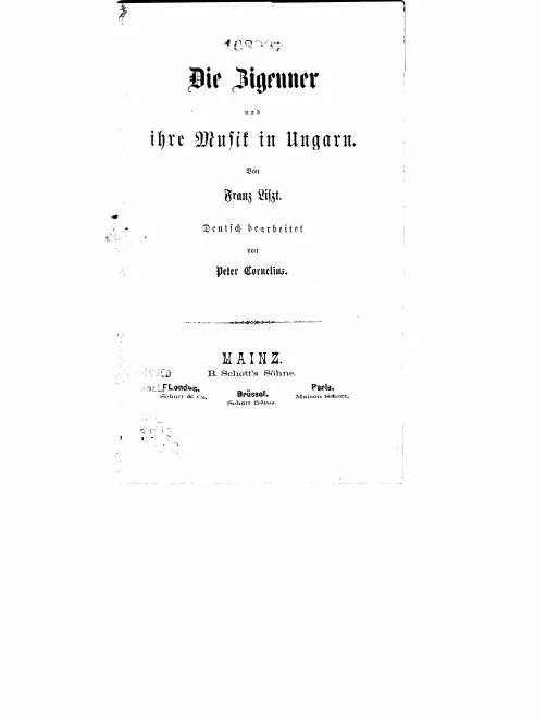 First page of Des Bohémiens et de leur musique en Hongrie
