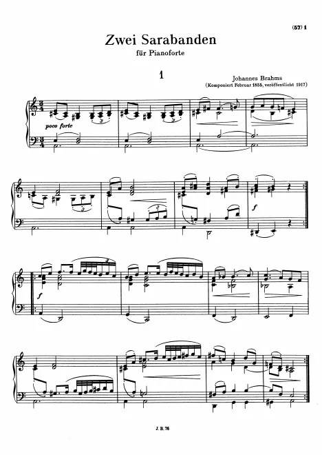 First page of 2 Sarabandes