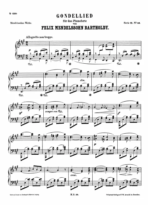 First page of Gondellied
