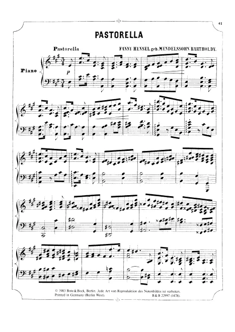 First page of Pastorella