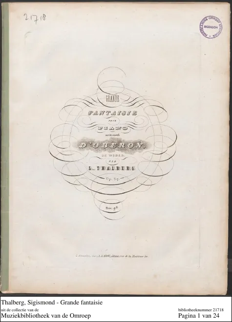 First page of Fantasia on Weber's 'Oberon'