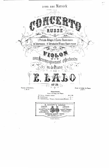 First page of Concerto russe