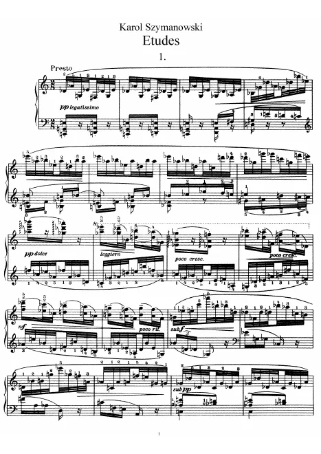 First page of 12 Etudes