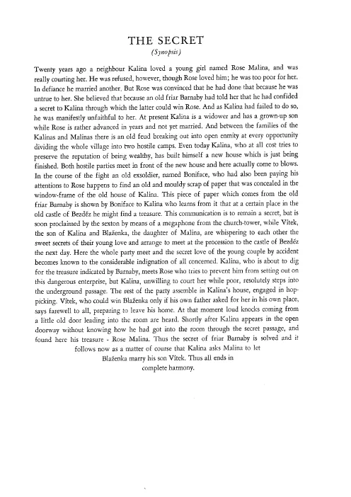 First page of Tajemství