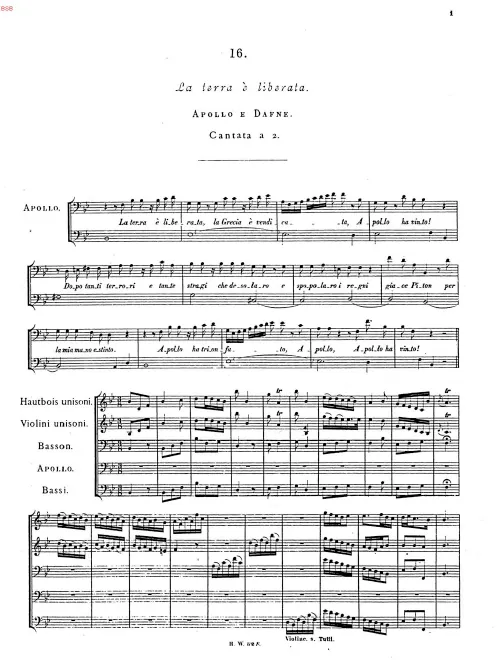 First page of Apollo e Dafne