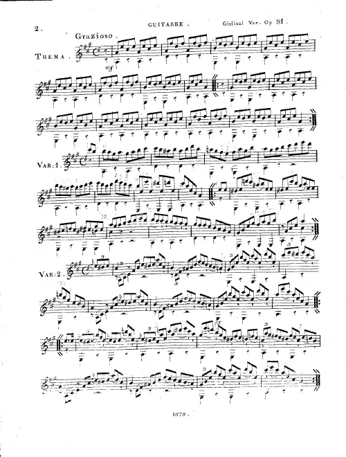 First page of 6 Variations for Flute (or Violin) and Guitar