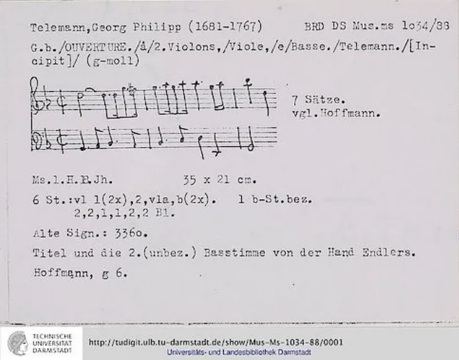 First page of Ouverture-Suite in G minor