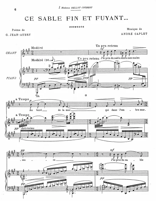 First page of Paroles à l'absente